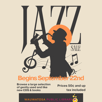 Jazz musician playing saxophone surrounded by musical notes